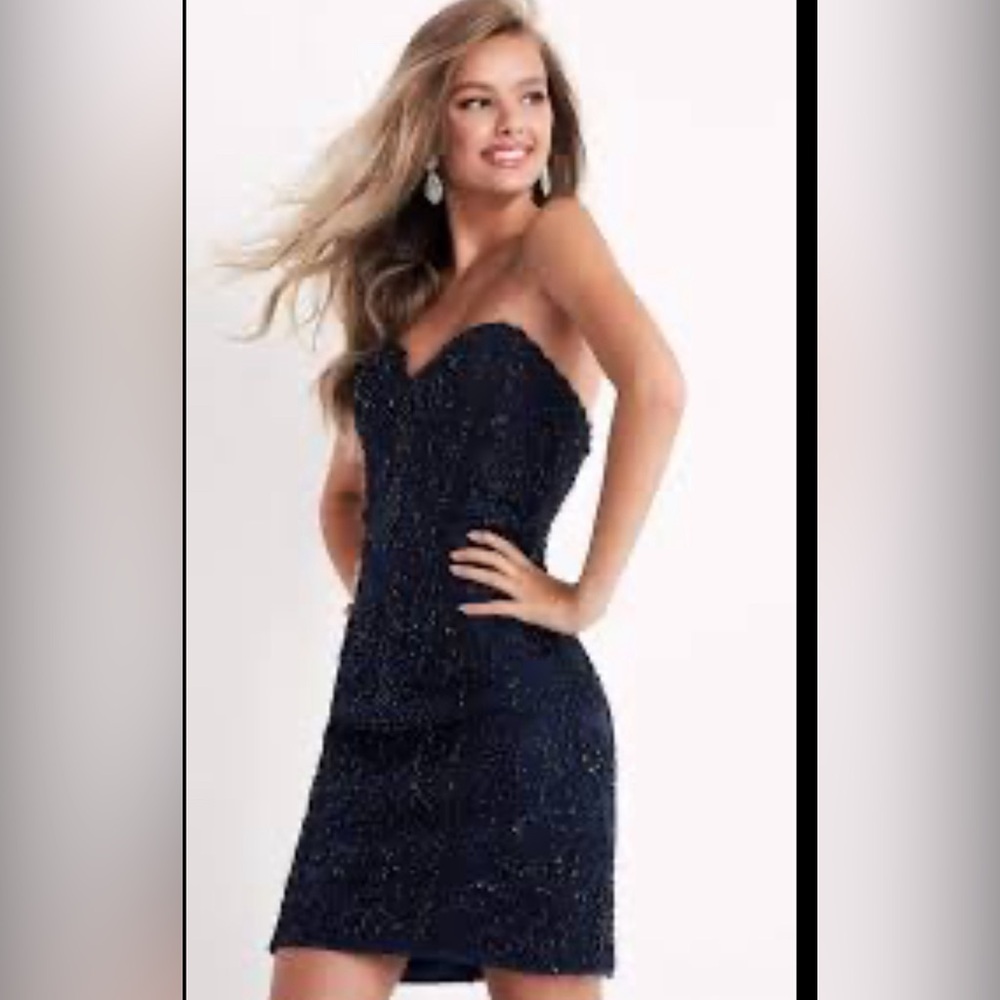 Jovani sweetheart strapless short dress Grad Dress